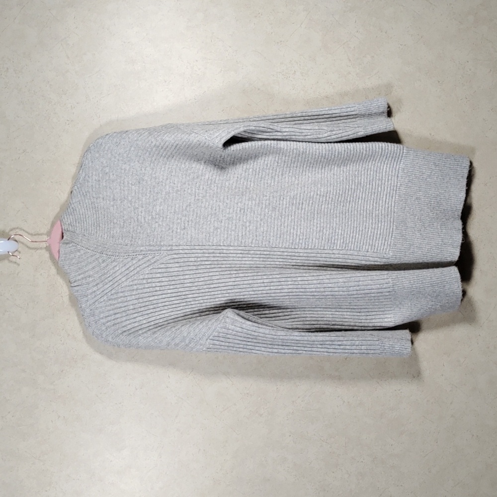 H197 Magaschoni tan & gray marbled ribbed sweater M